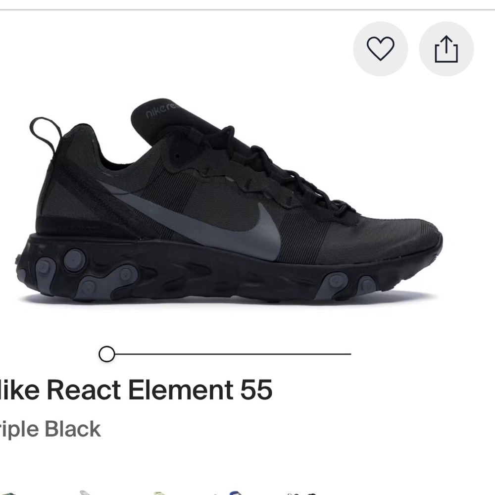 Nike React Men's Black Athletic Shoes Size 9.5